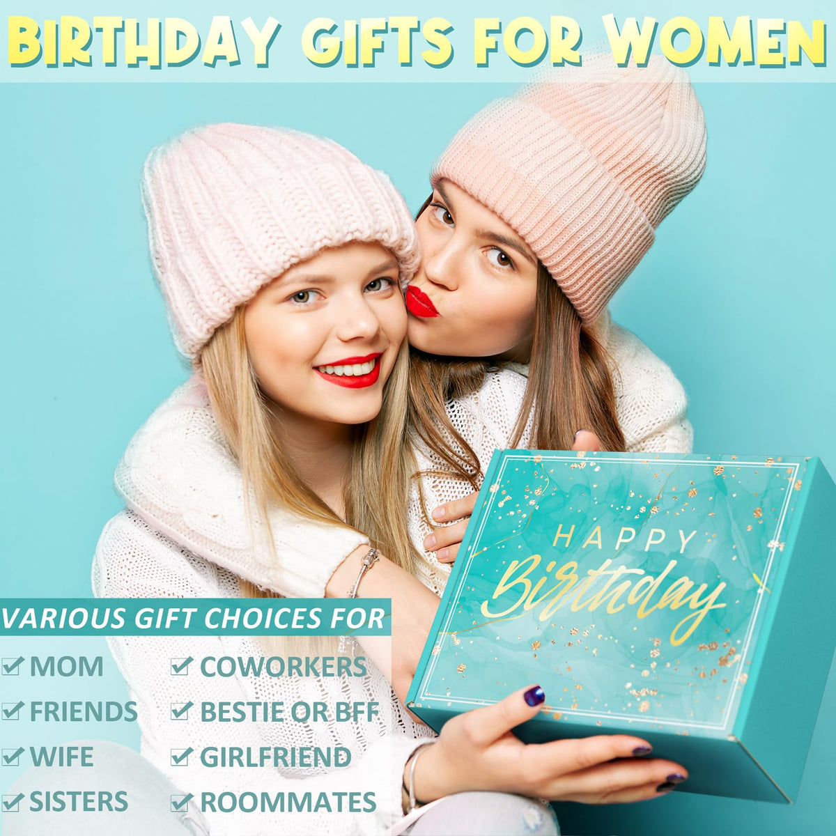 Birthday Gifts for Women Friendship, Ocean Relaxing Spa Gifts Basket Set for Women, Self Care Gifts Unique Happy Birthday Gift Idea for Mom Her Best Friends Sister Wife Girlfriend Coworker Teacher