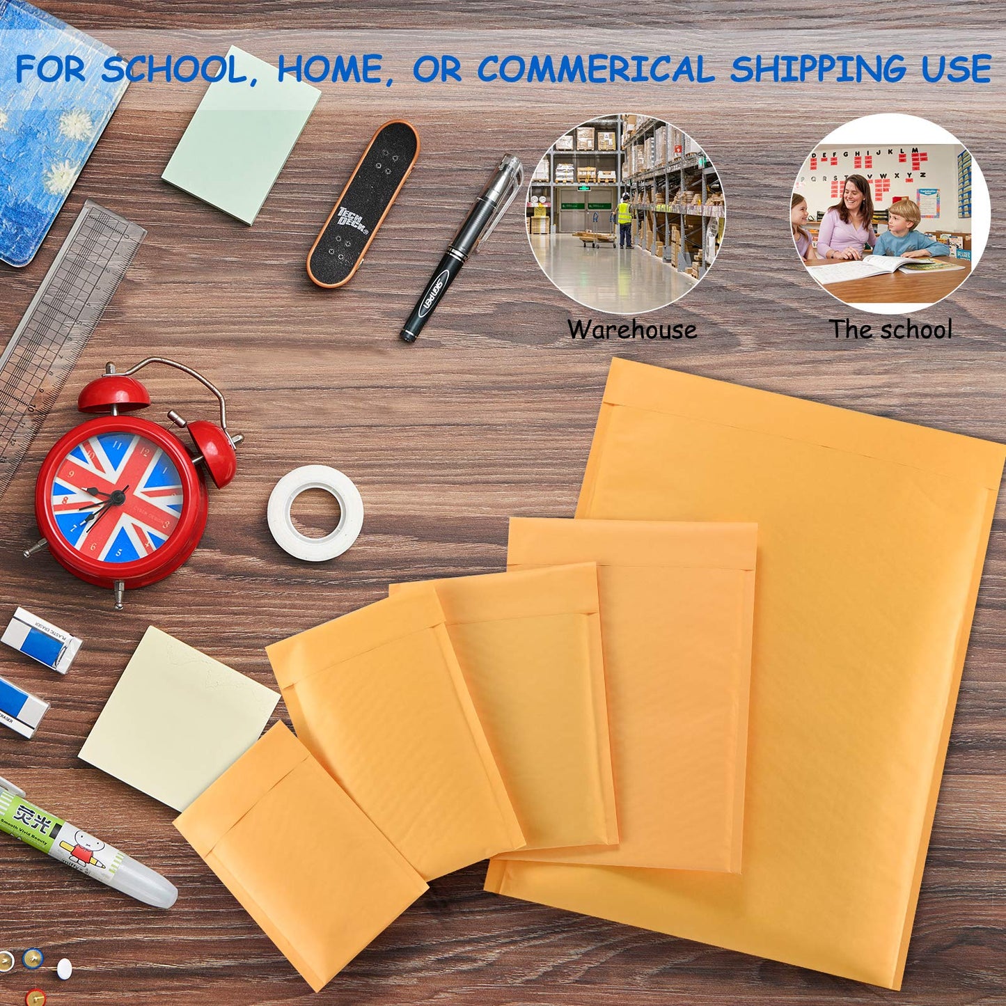 Pacific Mailer Bubble Mailer #0 Kraft Bubble Mailers Strong Adhesion Padded Envelopes Packaging for Small Business [7.25x9 (Usable Size 6.5"x9"), Self Seal, Pack of 50]