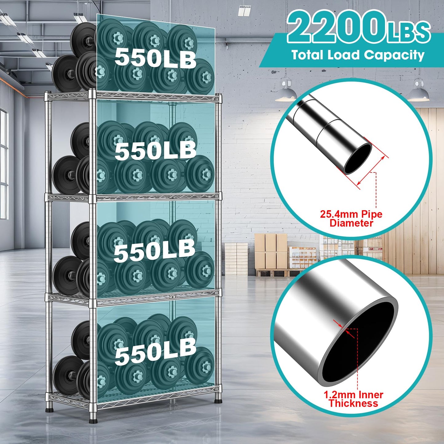 4-shelf Metal Wire Shelving Unit Heavy Duty Storage Shelves Adjustable Steel Shelf Wire Rack 2200LBS Metal Flower Stand Laundry Shelf organization for Garage Pantry Warehouse 13.8"Dx30"Wx59.06"H
