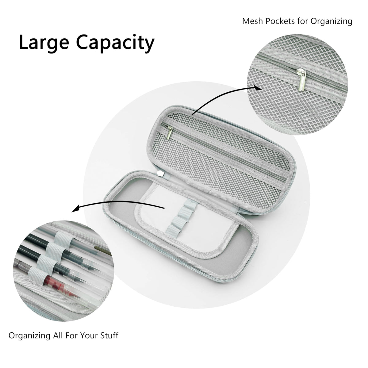 WtallasiSei Eye Pencil Case Zip Pencil Box Multi Pouch Holder Desk Organizer For Boys Girls School Office