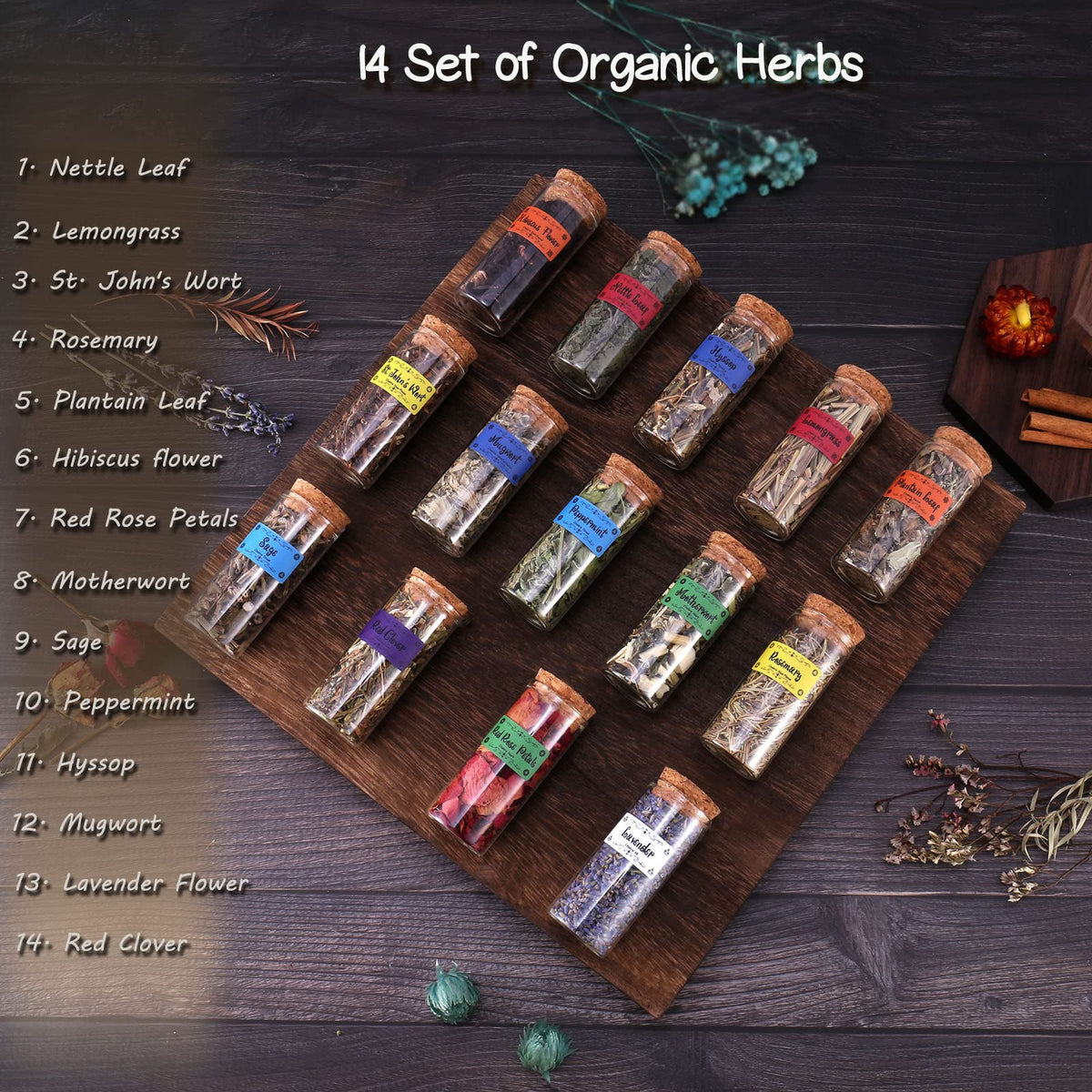 Cikuco Witchcraft Supplies Kit for Witch Spells,63PCS Witch Stuff,Wiccan Supplies and Tools,Including Herbs for Witchcraft,Crystals and Healing Stones,Spell Candles,Wiccan Starter Kit