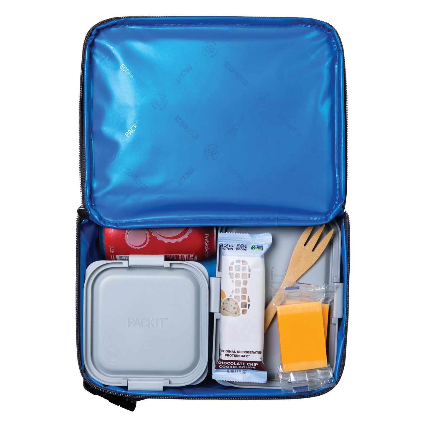 PackIt(R) Freezable Classic Lunch Box, City Charcoal, Built with EcoFreeze(R) Technology, Collapsible, Reusable, Zip Closure With Front Pocket and Buckle Handle, For Work Lunch
