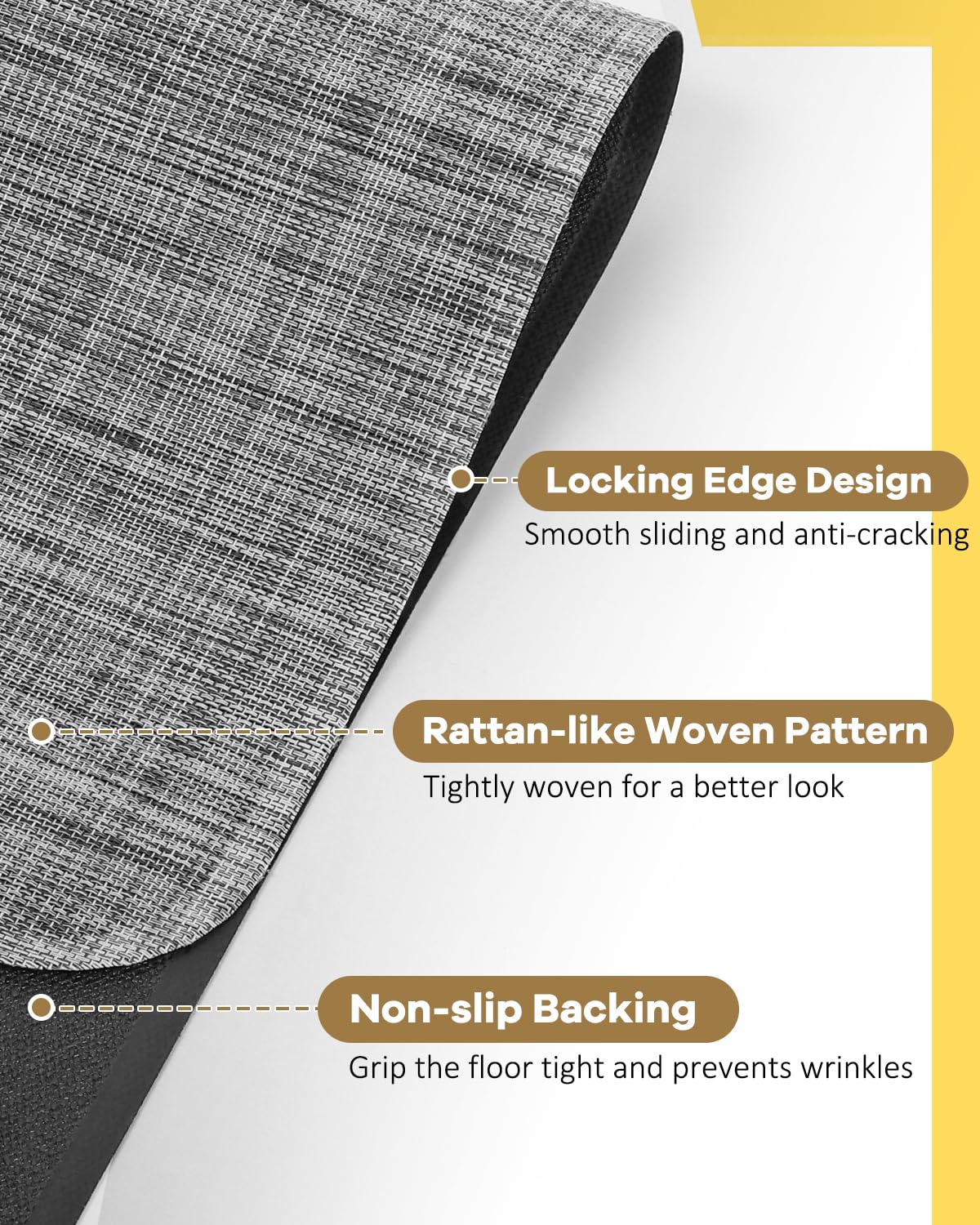 BesWin Office Chair Mat for Hard Floors, 36" x 48" Desk Computer Chair Mat for Wood/Tile Floors, Heavy Duty Non-Slip PVC Hard Floor Protector Mat Desk Rug for Office Home, Grey