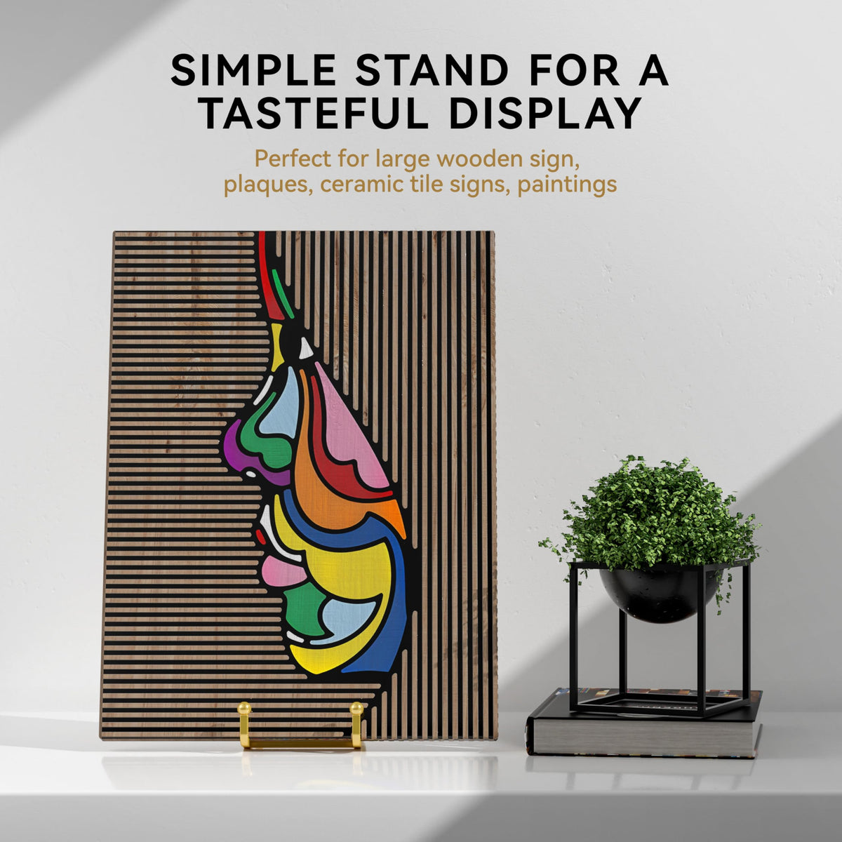 IPAME Plate Stands for Display 12 Inch Heavy Duty - Metal Picture Frame Easel Stands for Large Plates, Books, Platters, Plaques, Decor (Gold 2 Pack)