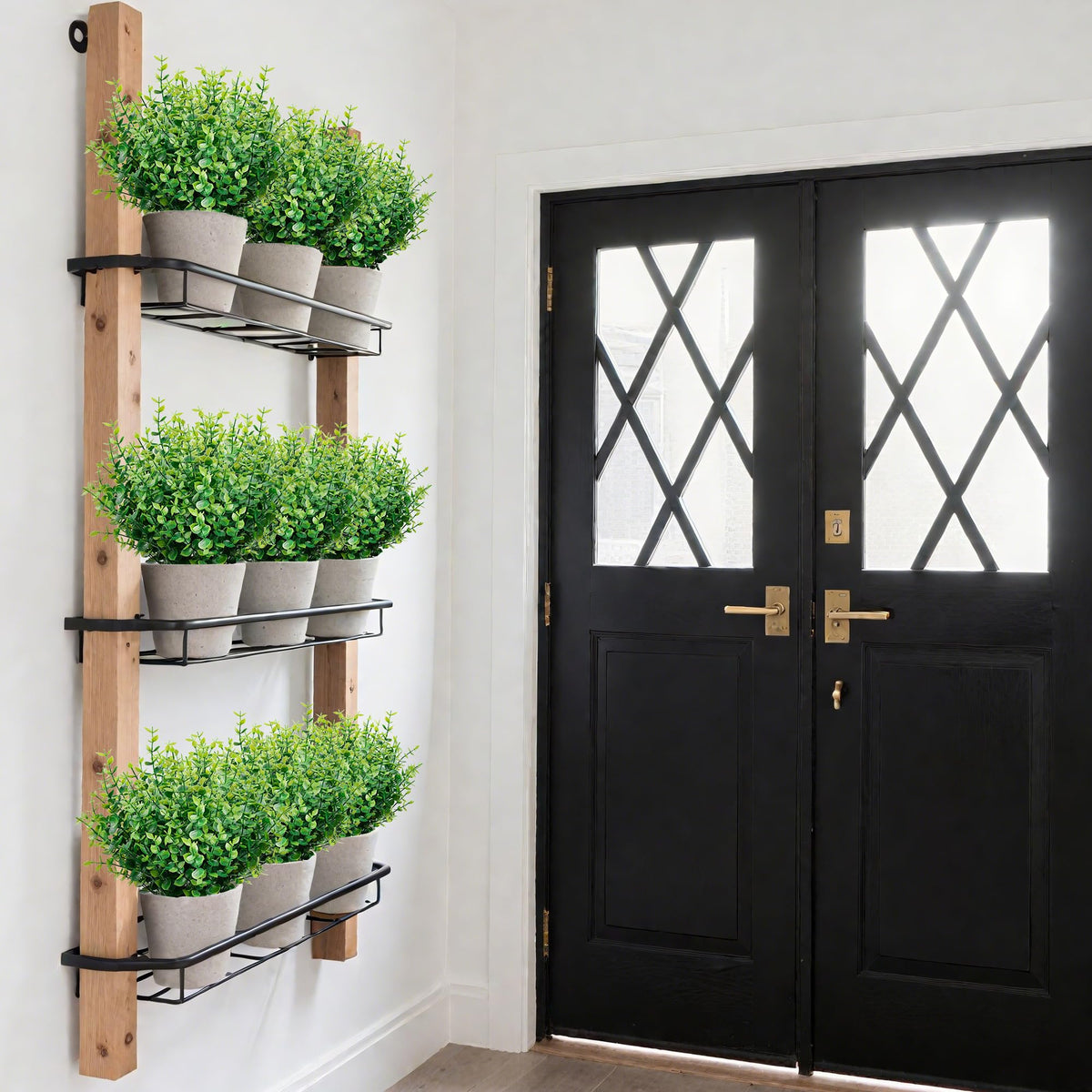 petalyn Faux Greenery Stems Plastic Artificial Boxwood, 20 Bundles Faux Boxwood Shrubs Outdoor Artificial Greenery UV Resistant for Farmhouse Office Garden Wedding Window Patio Porch Home Decor