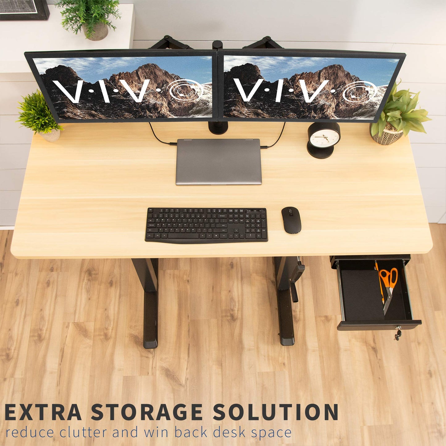 VIVO 13 Inch Under Desk Lockable Slide Out Drawer, Secure Home Office Storage Organizer, Steel, Black, DESK-AC03L-B
