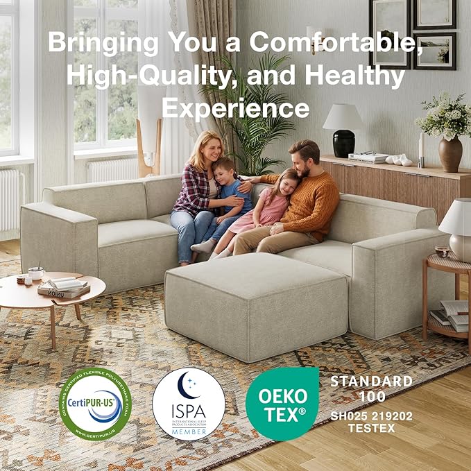 Novilla Modular Sectional Sofa, No Assembly Cloud Sectional Couch