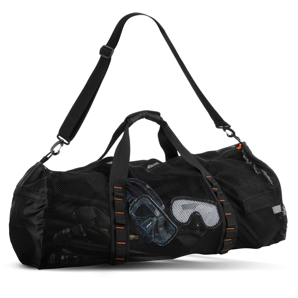 Fitdom 90L Large Mesh Duffle Bag for Scuba Dive or Snorkel Equipment. Best for Water Sports & Beach Activities like Swimming, Diving & Snorkeling. Perfect for Travel, Storage Swim Gym Gears & Balls
