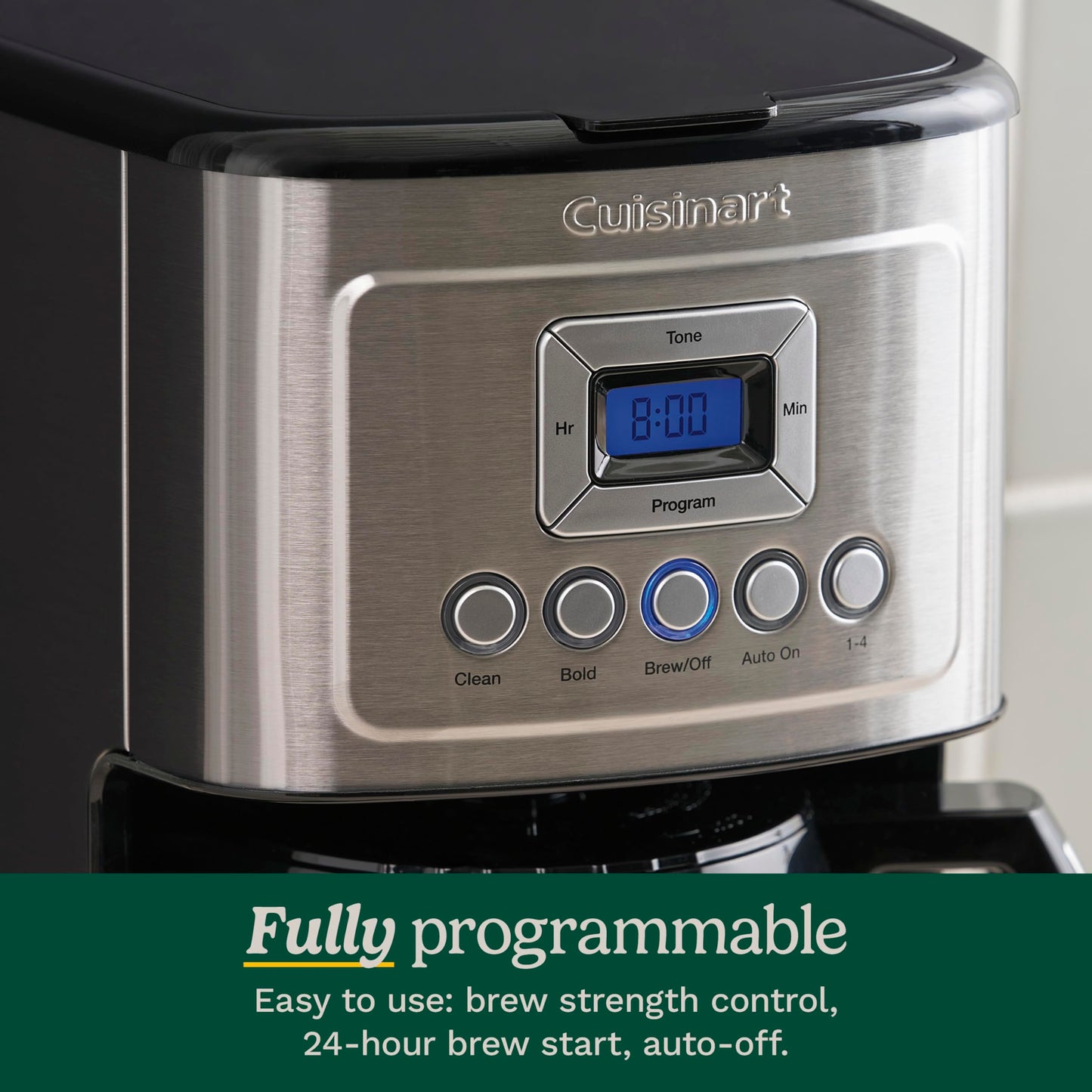 Cuisinart 12-Cup Coffee Maker, Programmable PerfecTemp Thermal Carafe Coffee Machine with 1-4 Cup Setting, Brew Strength Control and Brew Pause, Stainless Steel, DCC-3400NAS, Silver