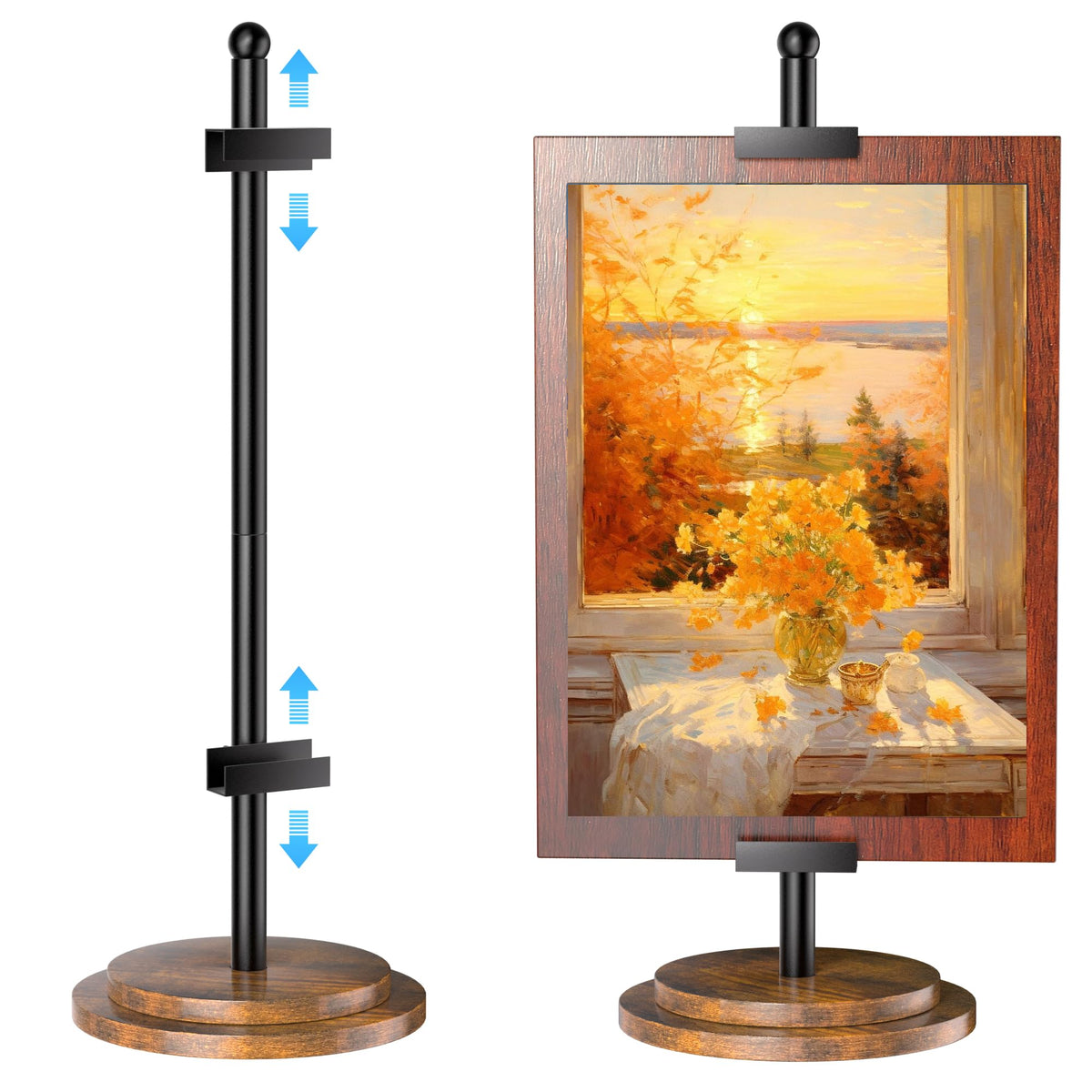 Adjustable Tabletop Easel Stand, Picture Easels for Display to 29" H, Picture Easels for Display, Black Easel, Picture Frame Stand, Adjustable Art Easel