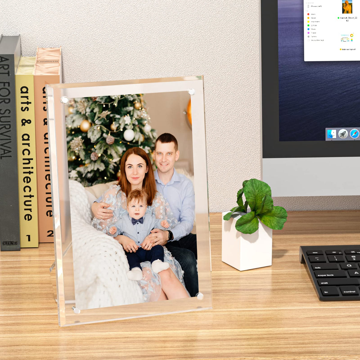 NIUBEE 8.5 by 11 Acrylic Picture Frame,Clear Document Certificate Frames with Magnets for Marriage Graduation, 2 Pack