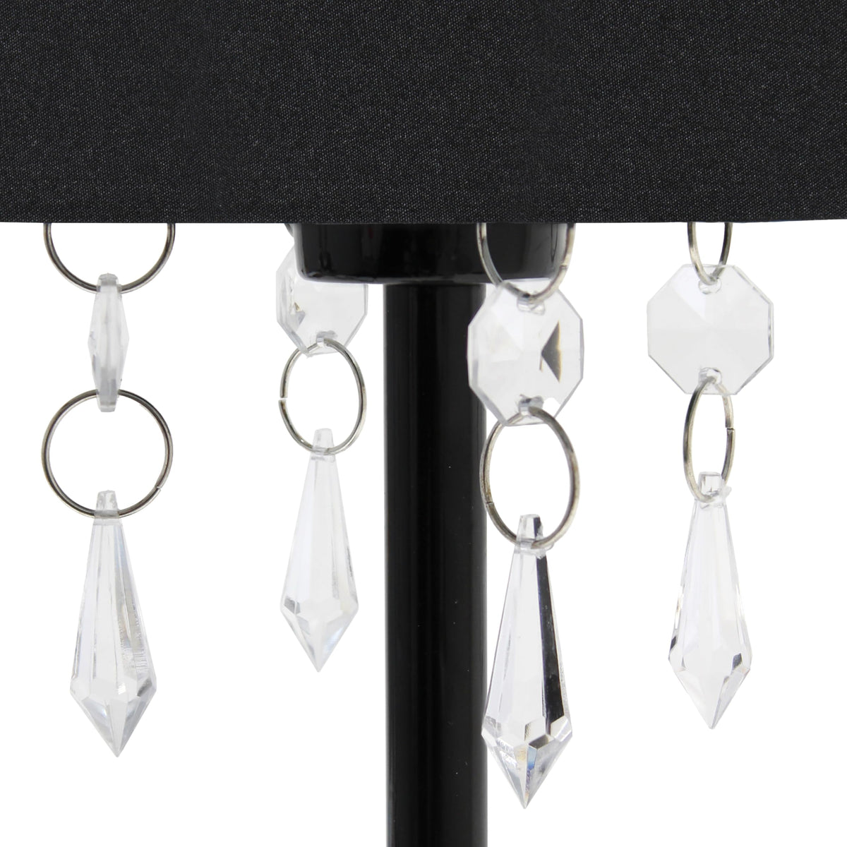 Simple Designs 17.25" Chic and Stylish Crystal Adorned Table Lamp - Black