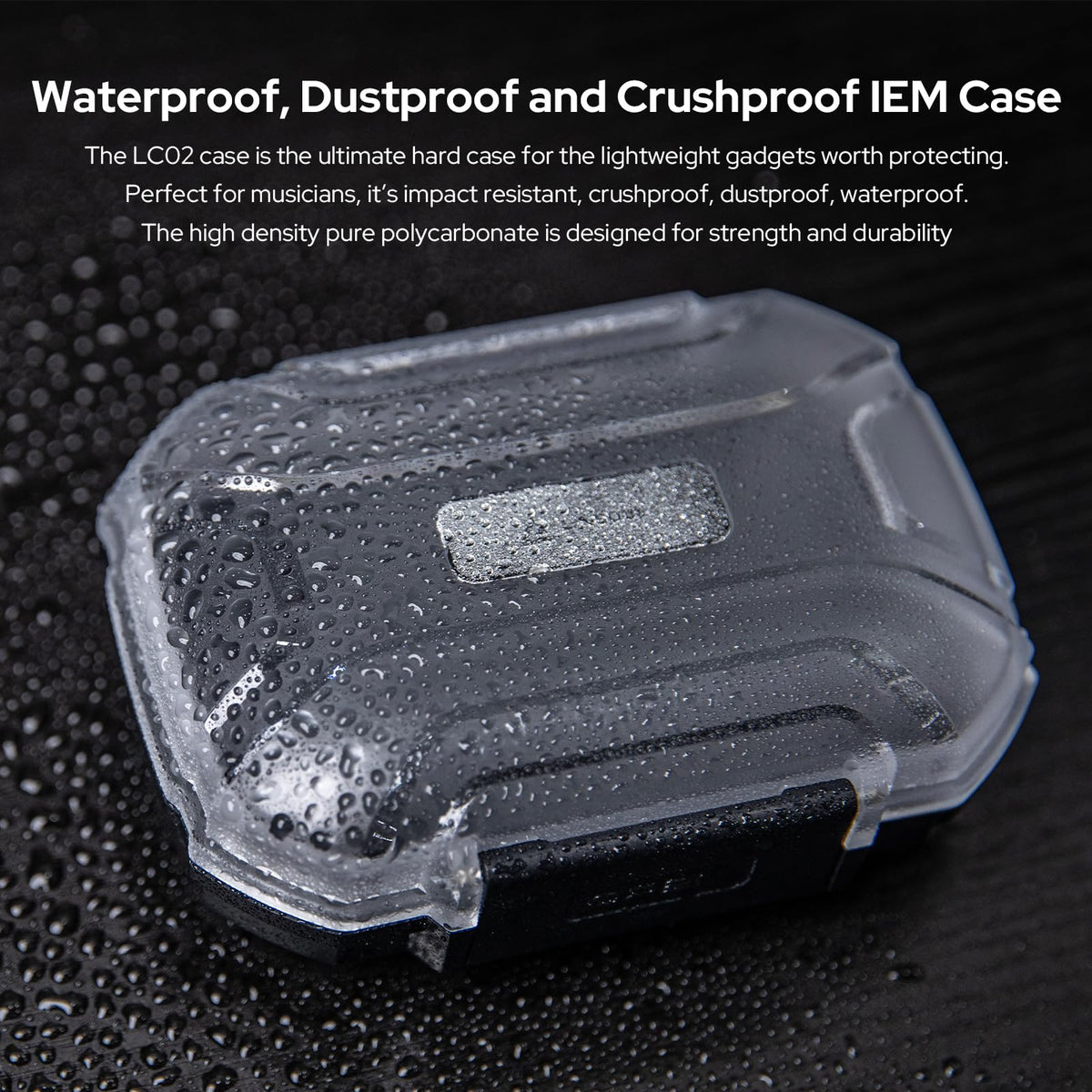 Linsoul LC02 in Ear Monitor Case, Portable Earbud Hard Case, Waterproof Earphone Storage Box, Travel Carrying Case for Headphones and IEM Cables, Fit for ZS10 PRO Cadenza Supermix4 Hype4 Zero:2 Zonie