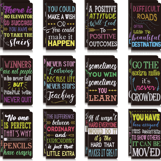 Outus 24 Pieces Mini Inspirational Notepads Motivational Small Pocket Journal Notebook Inspiring Note Pads Gift for School Office Travel Coworkers Supplies, 12 Styles (Classic Style)