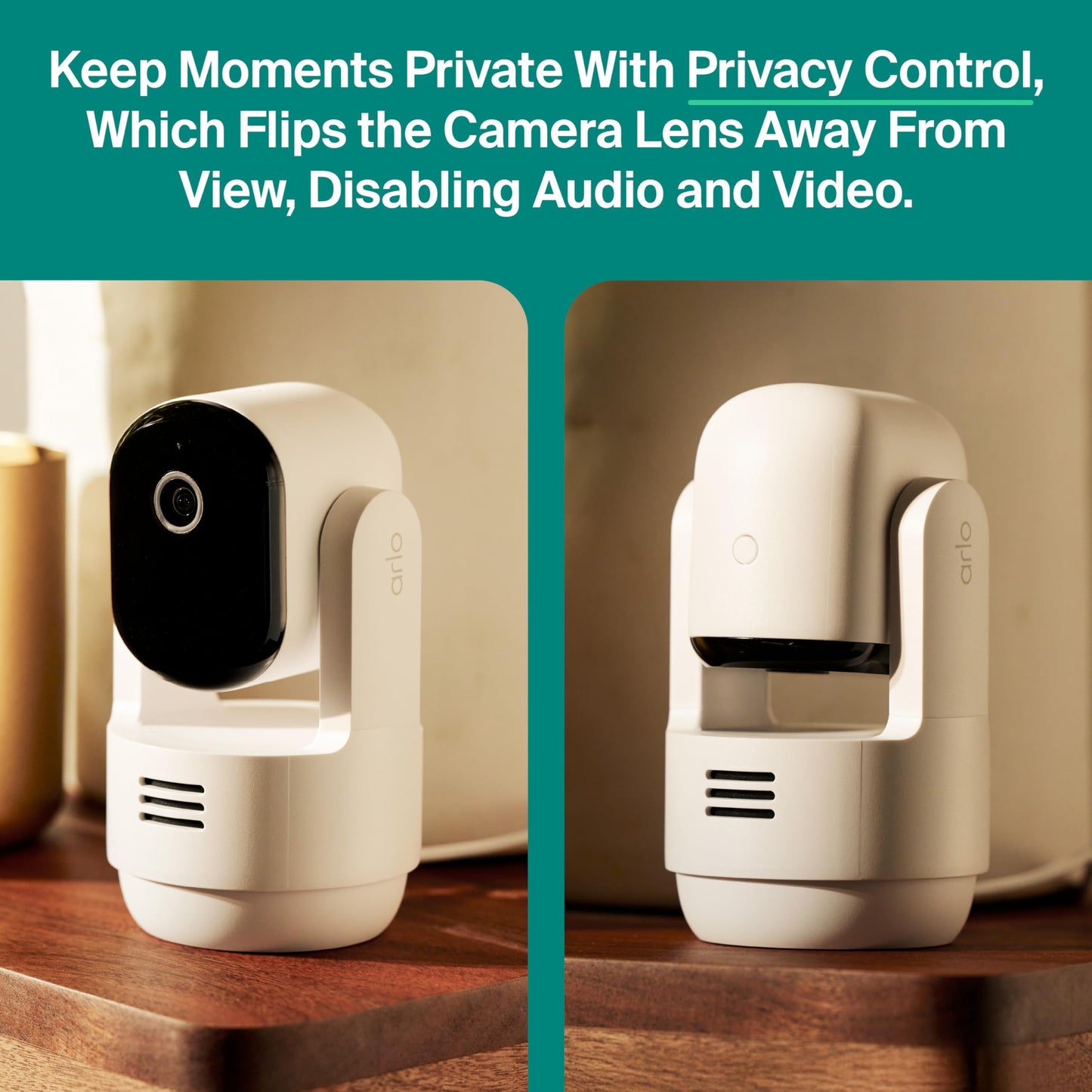 Arlo Essential Indoor Pan Tilt Security Camera 2K (2025 Release) + 6 Months of Secure Plus Plan - Wired Plug-in Power, Person Recognition, Animal Detection, Auto Motion Tracking, 1 Cam, White