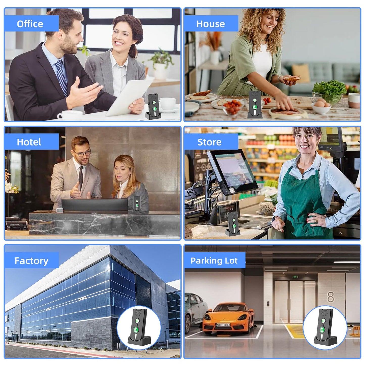 2 Way Intercom for Home Upgraded, Portable Wireless Intercom System for House with 5 Level Volume and Ringtones Adjustment Rechargeable for Hospital Hotel Office Business 3 Pack(Black)