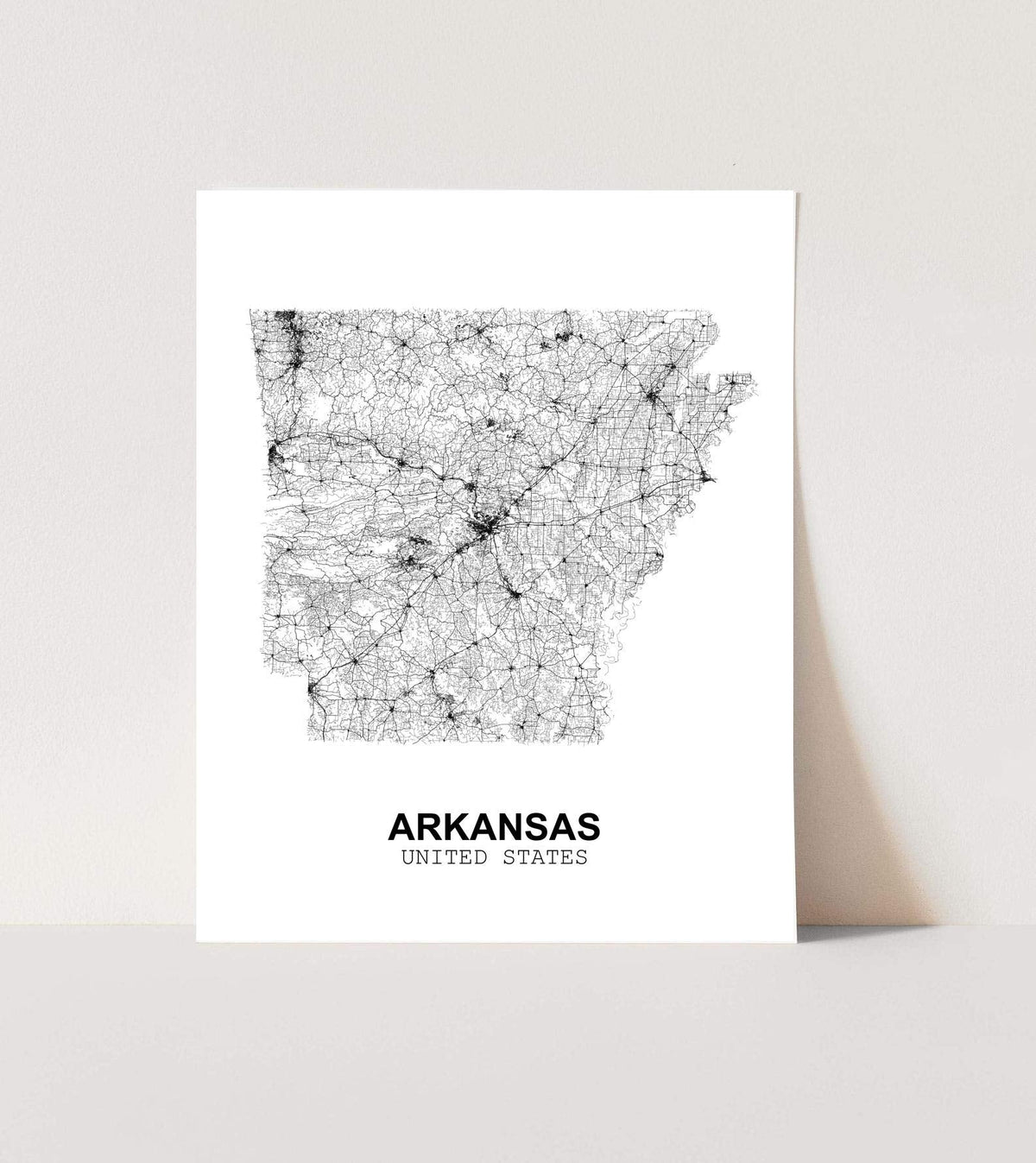 Eleville 11X14 Unframed Arkansas United States Country View Abstract Road Modern Map Art Print Poster Wall Office Home Decor Minimalist Line Art Hometown Housewarming wgn163