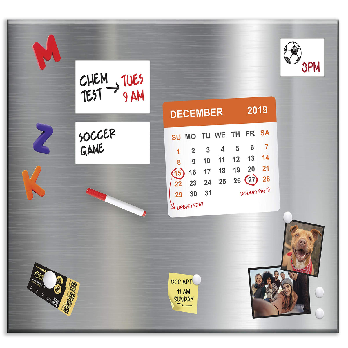 Essentially Yours Magnet and Message Board | Jumbo 30 x 35 x 0.7 Inch Magnet and Message Board | Mountable Steel Bulletin Board