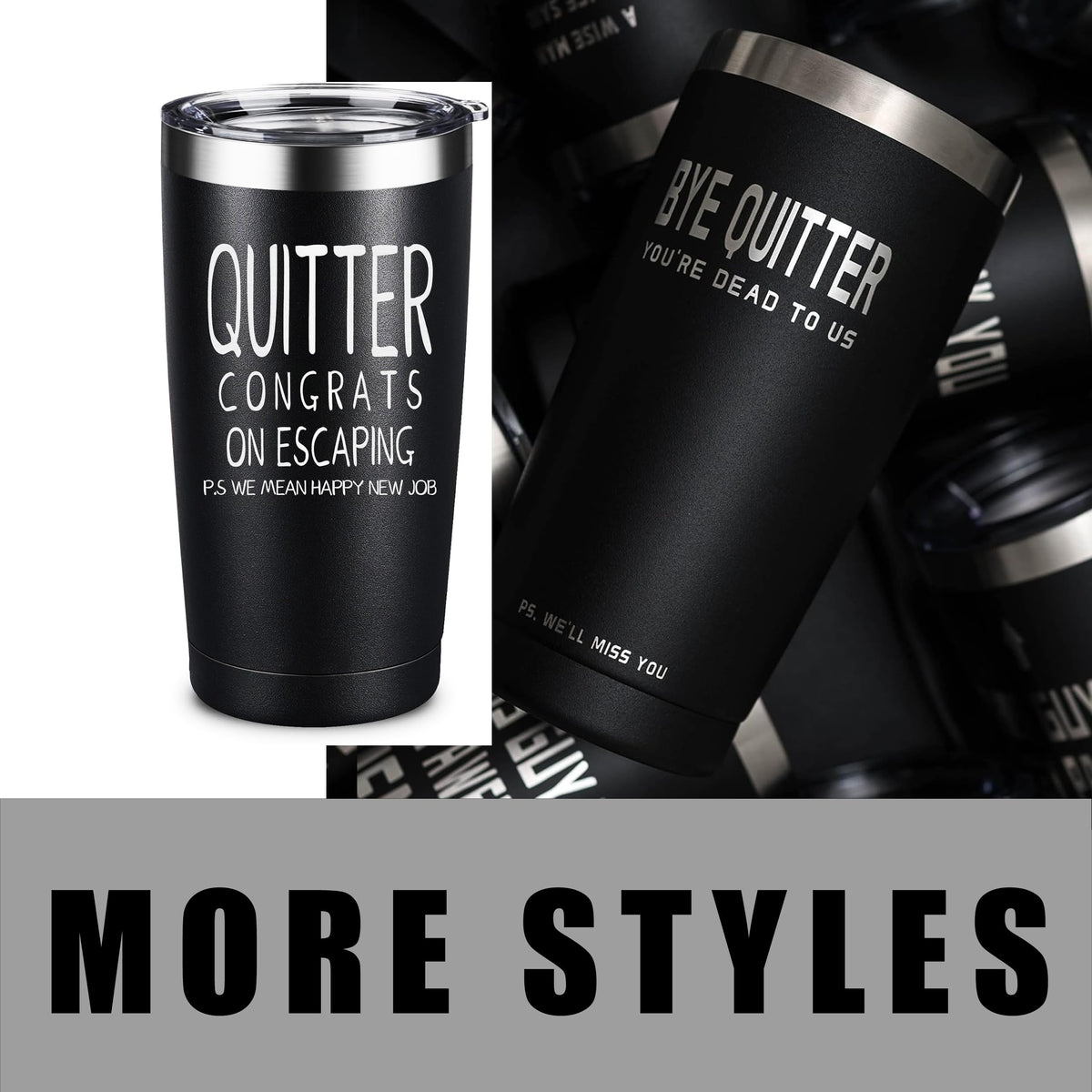 ARIABLE Farewell Gifts for Coworkers - Coworker Leaving Gift for Women & Men - Going Away Goodbye Coworker New Job, Good Luck Gifts for Coworkers, Friends, Boss, 20oz Engraved Tumbler, Black