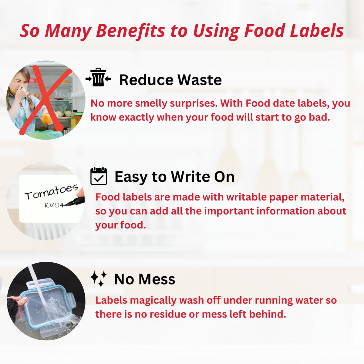 ATL Direct 2x3 Dissolvable Food Labels, 500 Label Stickers, Bottle Labels for Storage Bins, Sticker Labels for Food containers, (500, Blank)