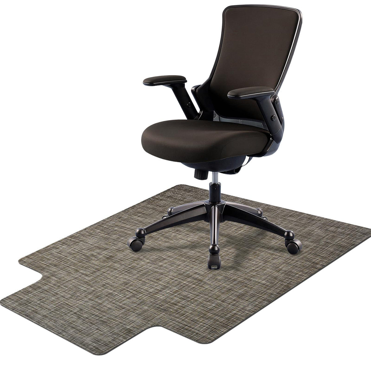 Office Chair Mat for Hardwood Floor, 36" x 48" Non-Slip Office Chair Mat for Rolling Chair, Heavy Duty Textilene Floor Protector for Hardwood Tile, Desk Computer Chair Mat for Home Office,Brown