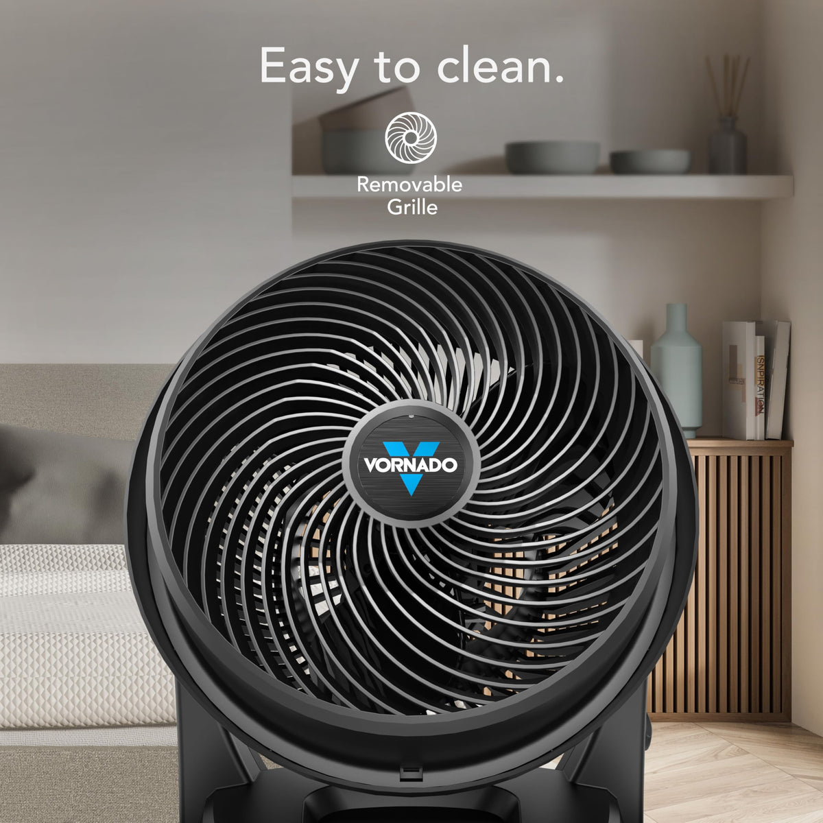 Vornado 630 Mid-Size Whole Room Air Circulator, 3-Speed, Floor Fan for Bedroom, Office, Home, Adjustable Tilt Head, 9 in, Quiet Cooling, Large Electric Fan, Black