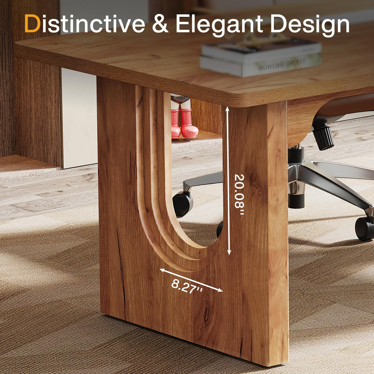 Tribesigns Modern Executive Desk, 70.9" Large Office Computer Desk, Conference Table Meeting Room Table, Simple Workstation Business Furniture for Home Office, Brown
