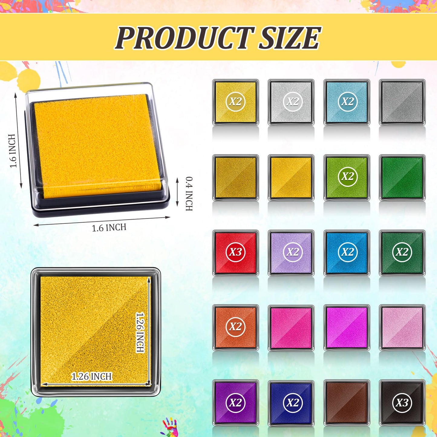 Jetec 36 Pcs Mini Ink Pads for Stamps, Rainbow Finger Washable Ink Pad for Scrapbooking, DIY Craft Project Scrapbook Supplies for Adults (Classic)