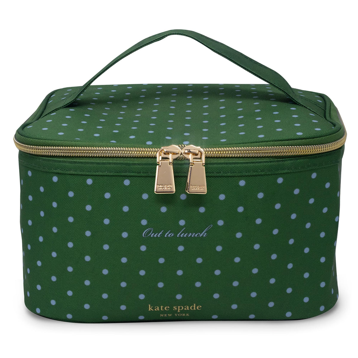 kate spade new york Insulated Lunch Tote, Small Lunch Cooler, Cute Lunch Bag for Women, Thermal Bag with Double Zipper Close and Carrying Handle (Lexington Dot)