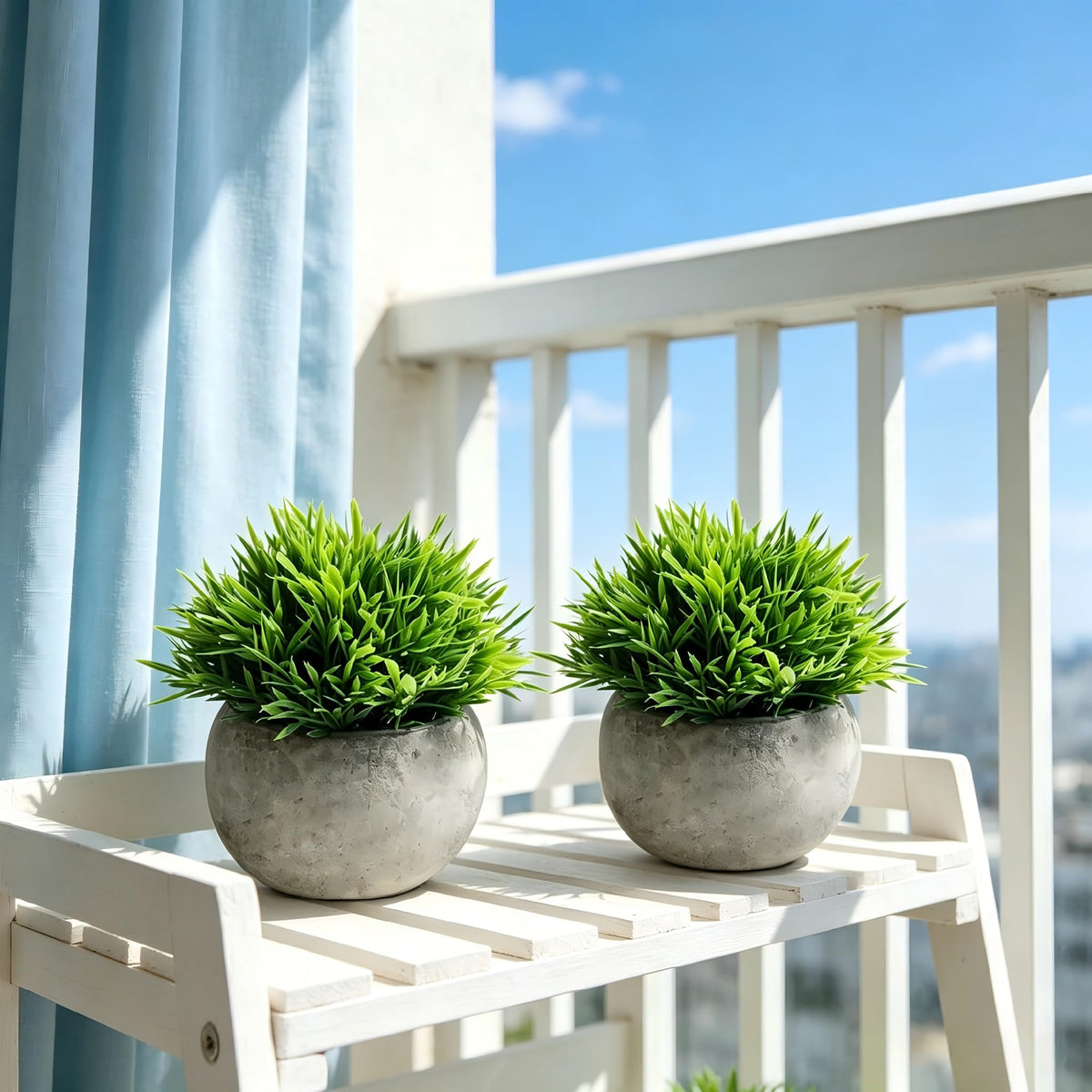THE BLOOM TIMES 2 Pcs Small Fake Plants for Home Decor Indoor, Artificial Faux Potted Greenery for House Office Decorations