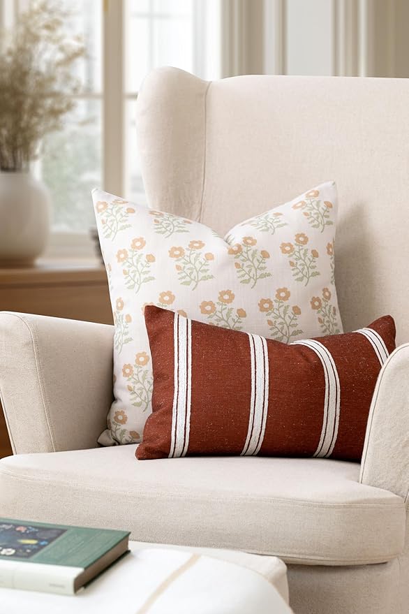 Crumbs Home Modern Farmhouse California Casual Indoor Outdoor Throw Pillow Cover