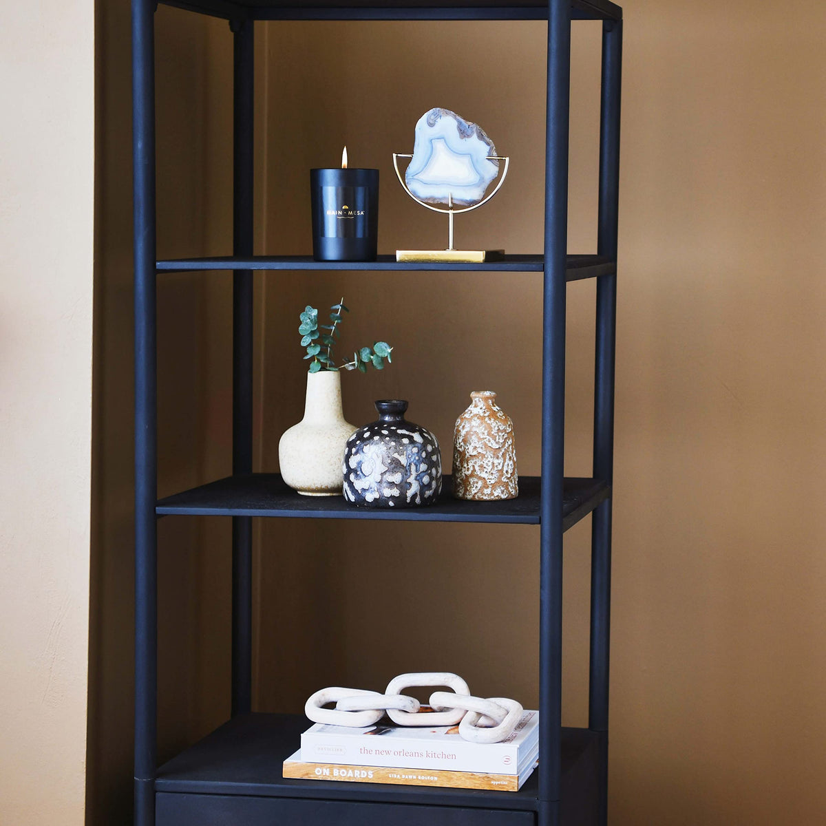 Creative Co-Op Main + Mesa Natural Brown Agate on Stand