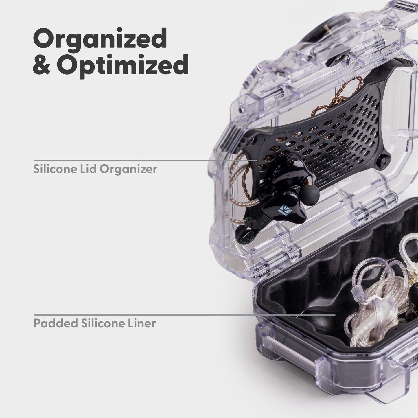 Evergreen | in Ear Monitor Protective Cases for IEM - Waterproof/USA Made - Suitable for KZ ZS10/ZS10 Pro/ZSN/ZST/AS10/AS16/Sure SE215-CL/SE201-K (52 Blue)