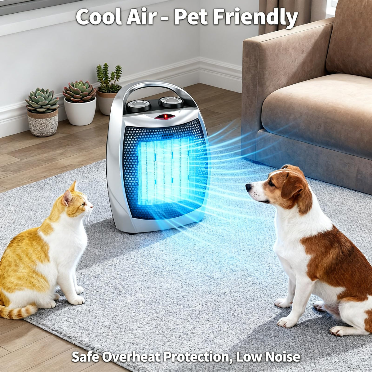 Takywep Small Space Heater, 1500W/750W Portable Electric Space Heater, PTC Fast Heating Ceramic Room Heater with Overheat & Tip-Over Protection Office Room Desk