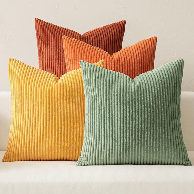 MIULEE Decorative Throw Pillow Covers 18x18 Inch Set of 4, Vibrant Cushion