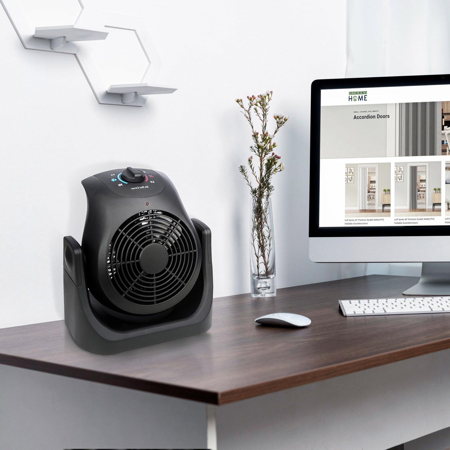 Techni Home Dual Comfort 2-in-1 1500W Space Heater & Fan, Portable, Energy Efficient Electric Heater or Fan with Adjustable Tilt for Indoor Use, Compact Personal Heater for Home and Office