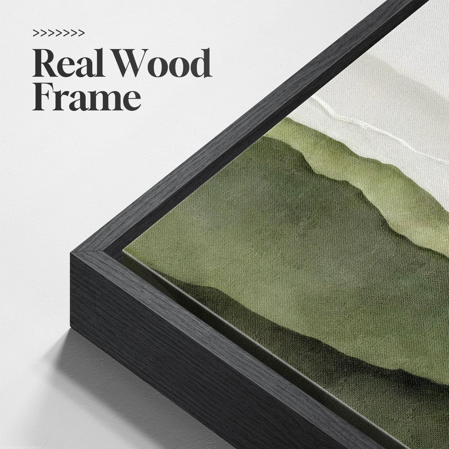 Large Framed Green Abstract Mountain Wall Art for Living Room, Long Narrow Modern Landscape Canvas Prints Paintings for Walls, Horizontal Nature Pictures Wall Decor for Bedroom Dinning Room, 20x60 In
