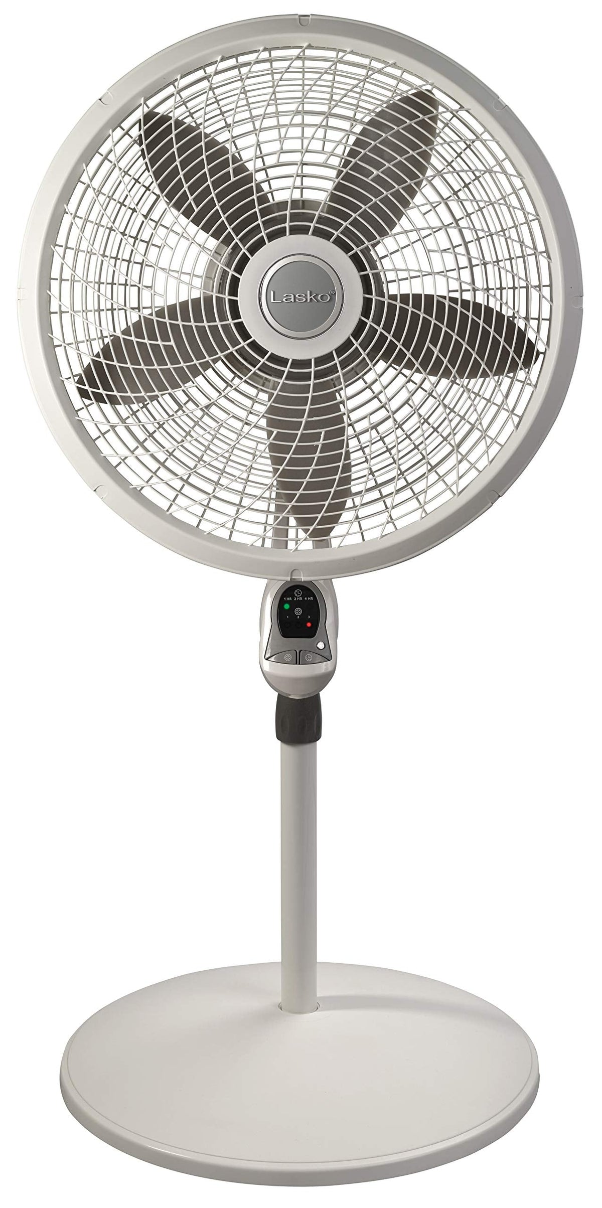 Lasko Cyclone Pedestal Fan, Adjustable Height, Remote Control, Timer, 3 Speeds, for Bedroom, Kitchen, Office and Living Room, 18", White, 1885, Large