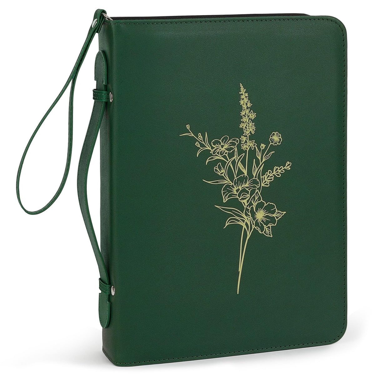 Bible Cover Case for Women and Men, PU Leather Bible Bag Bible Study Supplies Accessories with Detachable Wrist Strap