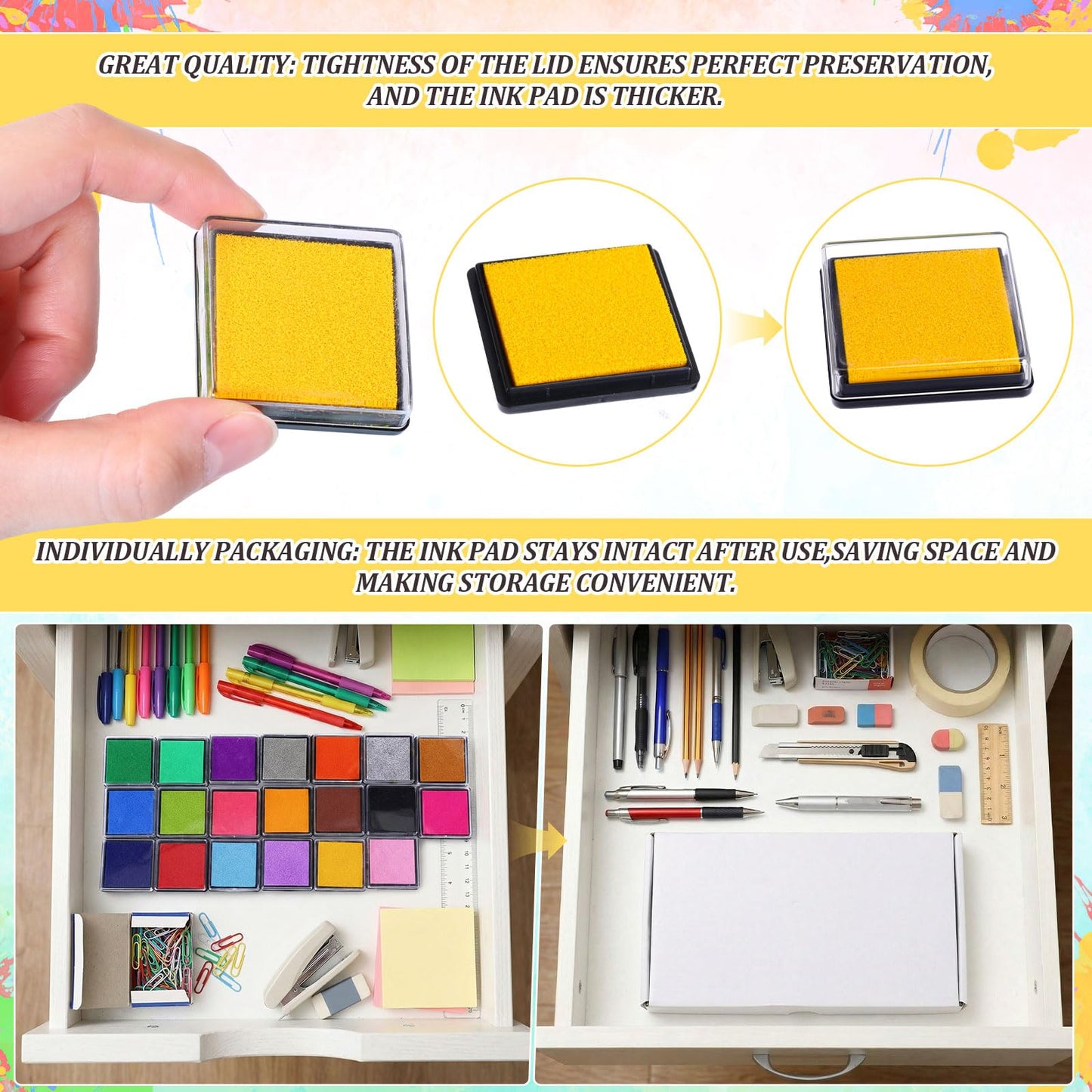 Jetec 36 Pcs Mini Ink Pads for Stamps, Rainbow Finger Washable Ink Pad for Scrapbooking, DIY Craft Project Scrapbook Supplies for Adults (Classic)