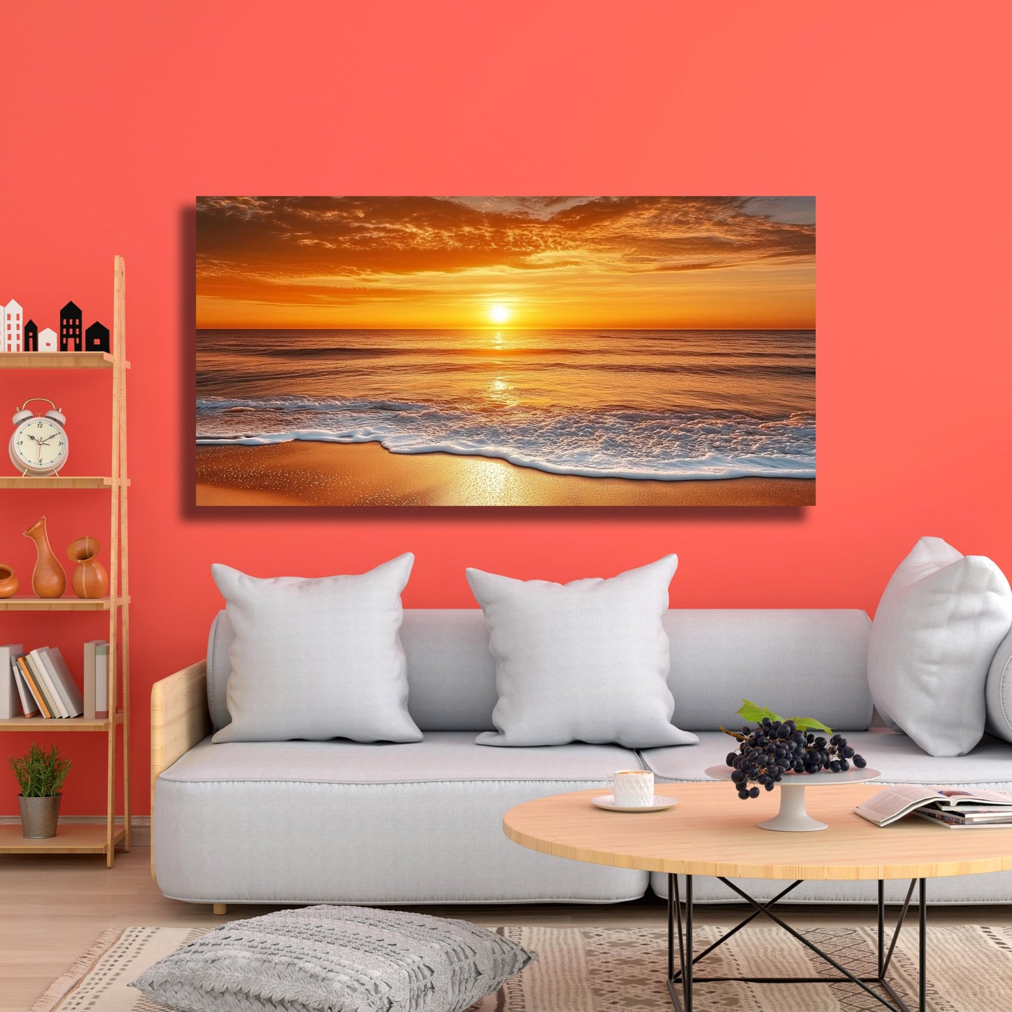 Yuaxker Beach Wall Art Modern Minimalist Wall Prints Aesthetic Artwork for Living Room Bedroom Dining Room Office Home Decor 24x48inch