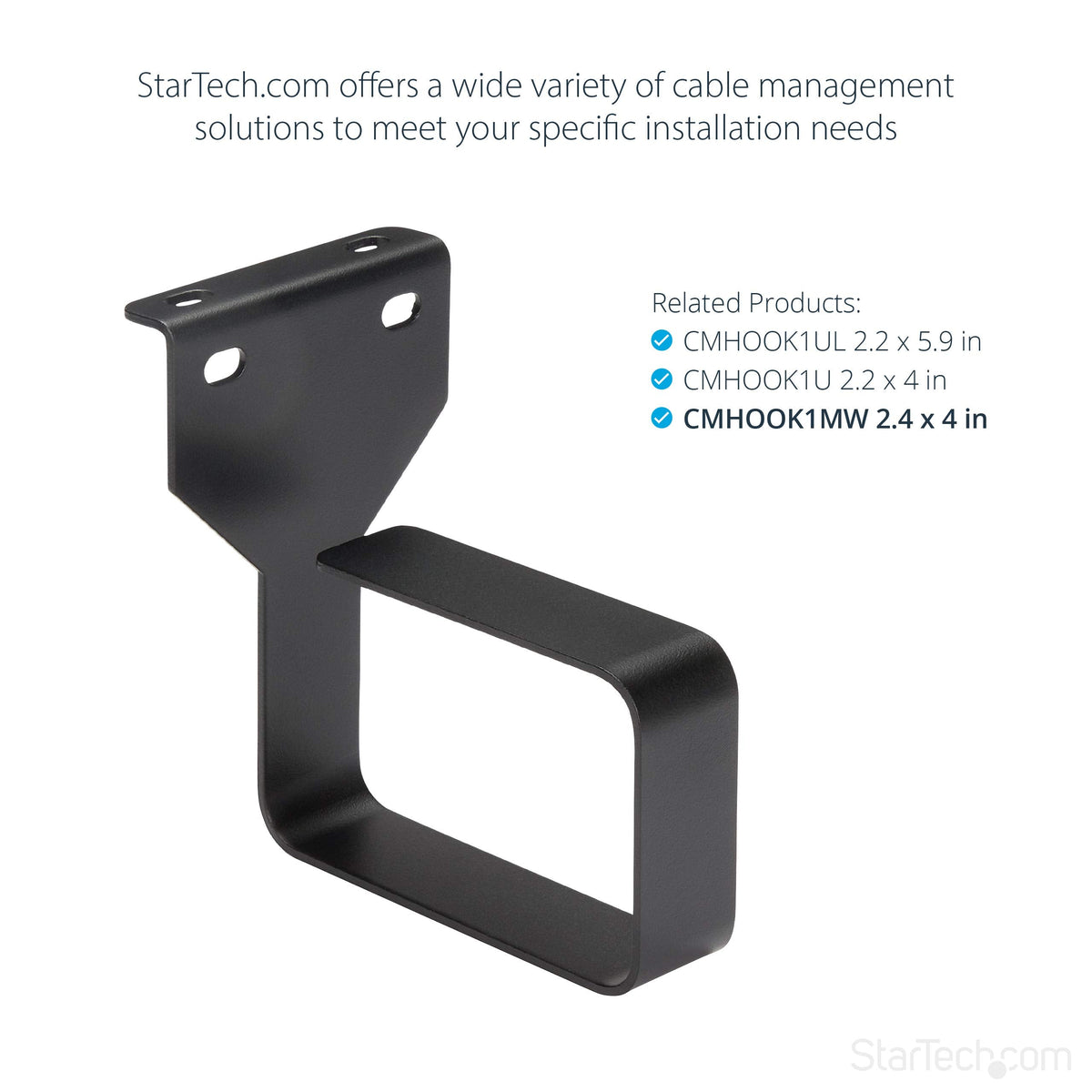 StarTech 1.5U Multi-Directional Vertical 2.4 x 3.9in (6 x 10cm) Server Rack Cable Management D-Ring Hook; Network Rack-Mount Cord Organizer; Cable Manager for 19" and 10" Cabinets