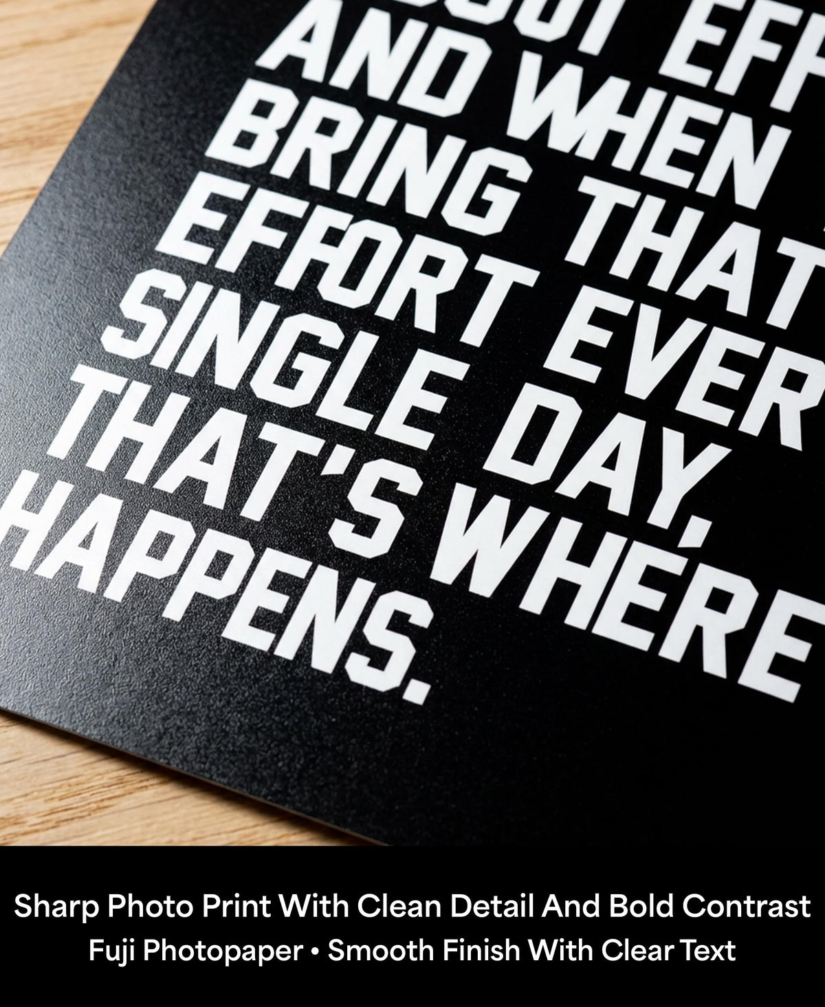 Motivational Wall Art 8x10 – Effort Quote Inspirational Poster for Gym, Office & Classroom – Daily Motivation Print for Weight Loss, Sobriety & Growth Mindset – Unframed, Made in USA
