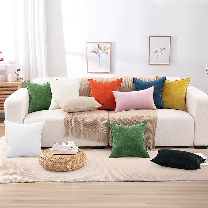 decorUhome Summer Couch Throw Pillow Covers 16x16 Set of 2, Decorative Soft