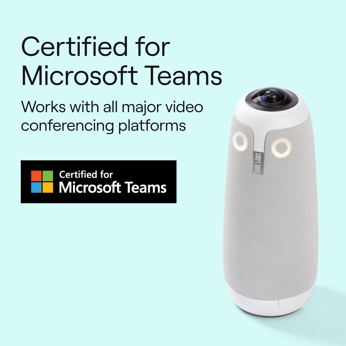 Owl Labs Meeting Owl 3 - 360° 1080p HD Conference Room Camera, AI-Driven Speaker-Tracking, 18-Foot Mic Pickup - Certified for Microsoft Teams - Works with Zoom, Google Meet - Plug & Play Setup