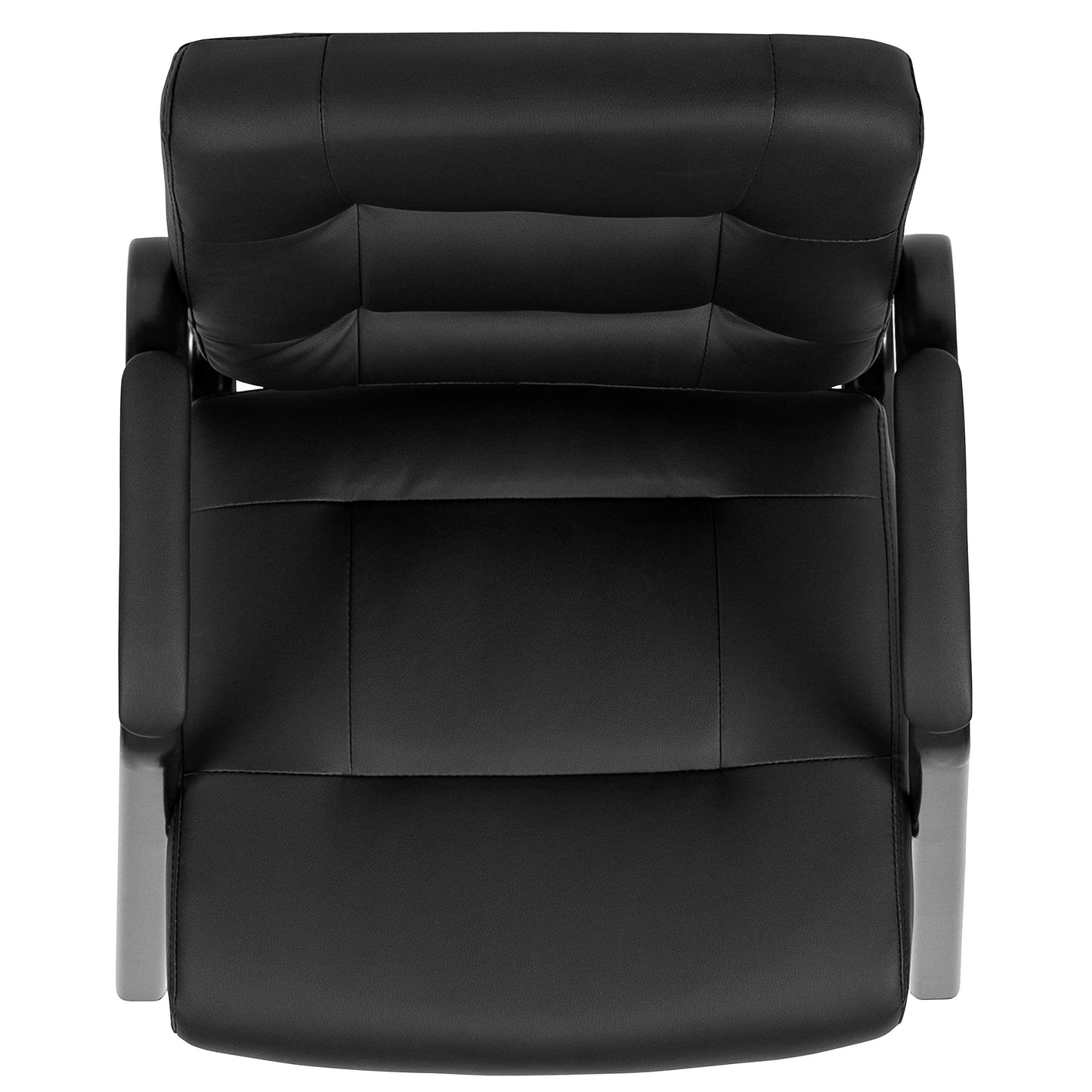 Flash Furniture Darwin Flash Fundamentals LeatherSoft Executive Reception Chair, Modern Tufted Lounge Chair for Living Room or Office, Black