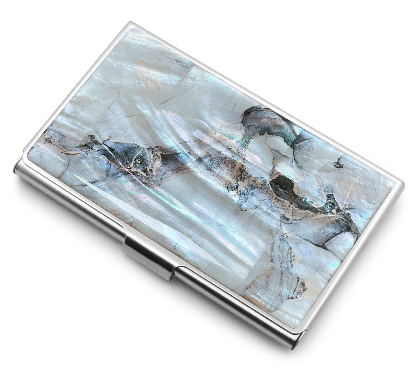 MADDesign Mother of Pearl Business Card Case Carrier Holder Wallet (Marble Gold)