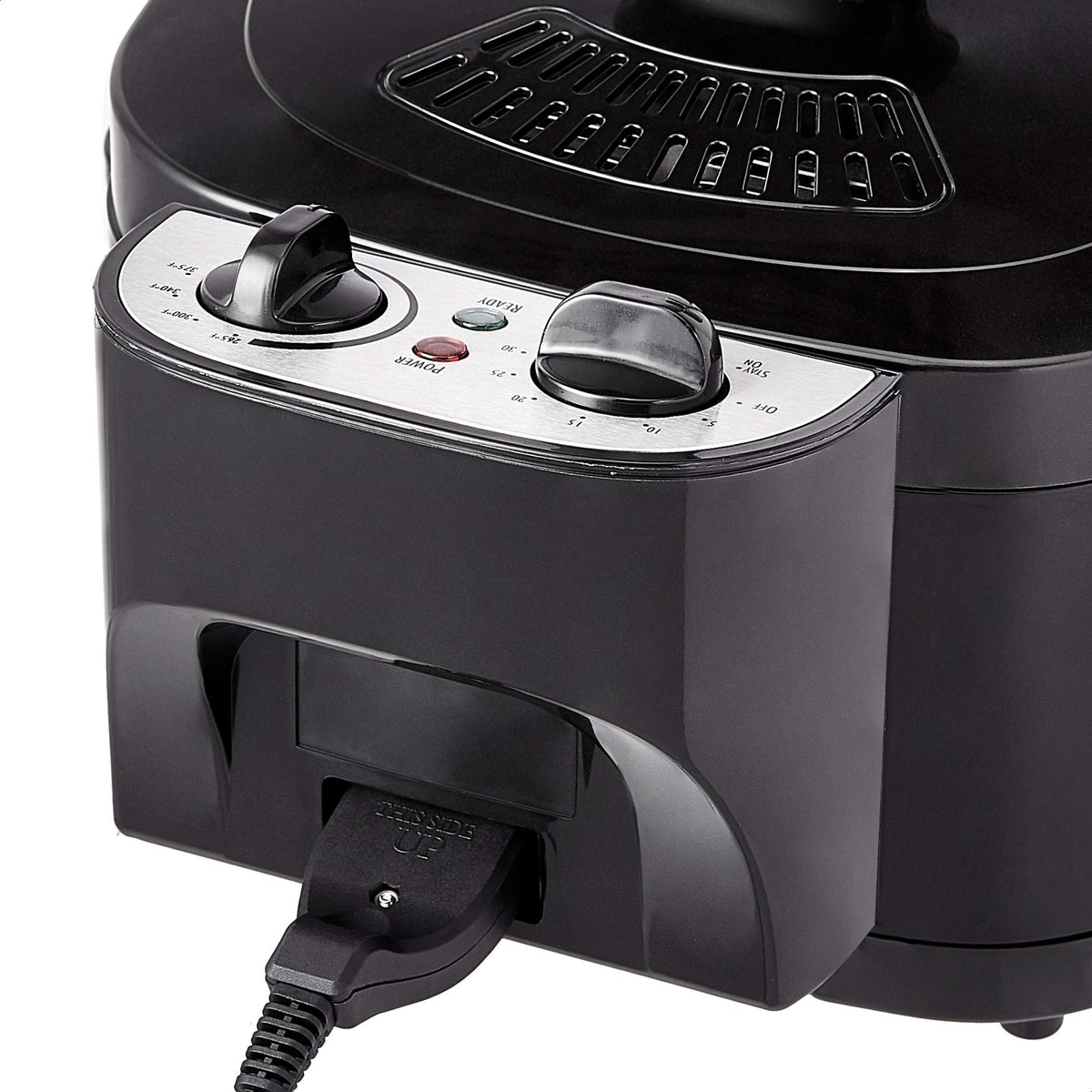 Amazon Basics 2.1-Qt (2.0L) Electric Deep Fryer with 8-Cup Oil Capacity, Adjustable Temperature Control, Timer, Easy Draining Removable Basket, Viewing Window, 1500W, Black
