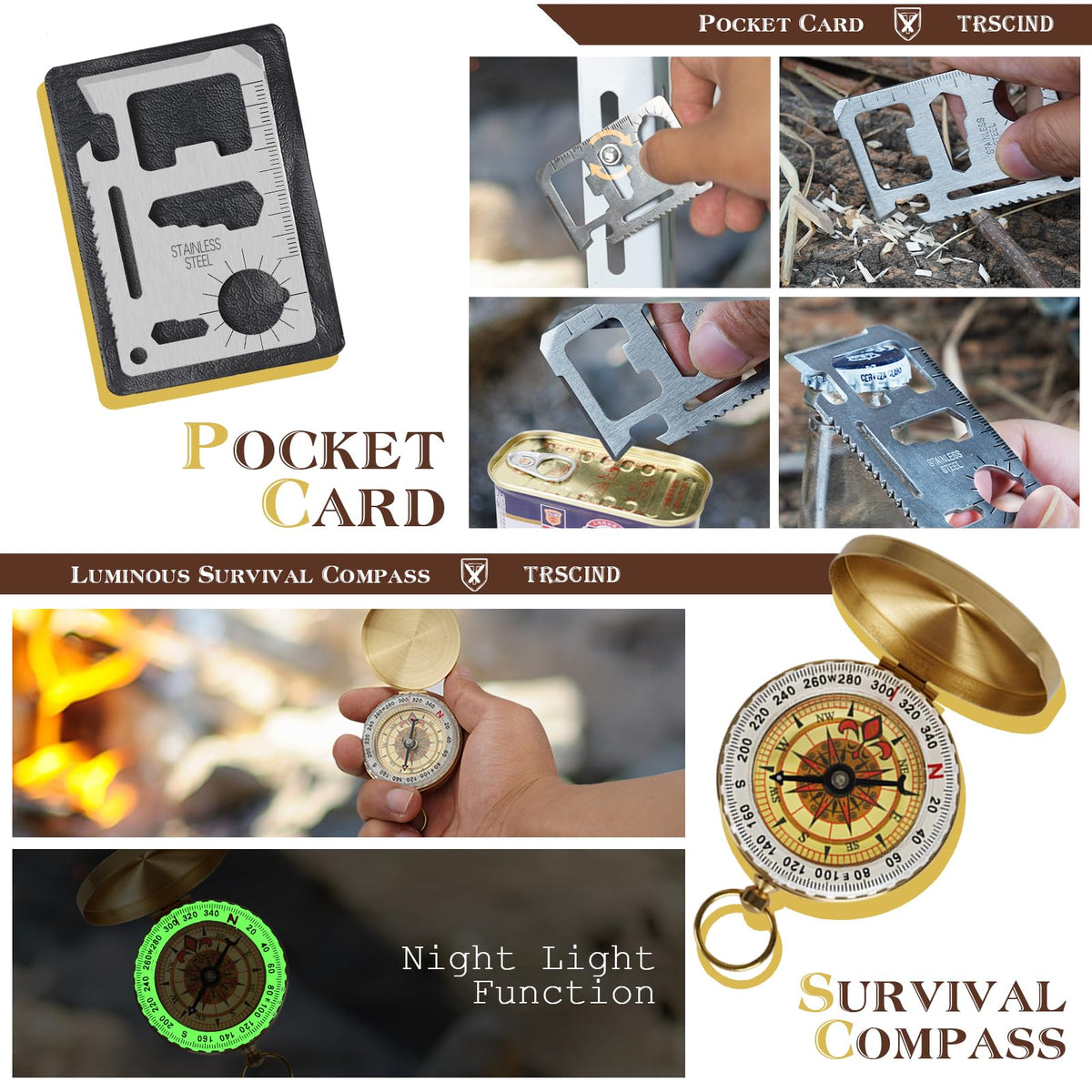 Gifts for Men Dad Husband Him, Survival Kit, Emergency Survival Gear and Equipment 14 in 1, Anniversary Birthday Gifts for Him Boyfriend, Hunting Fishing Camping Accessories, Cool Gadget