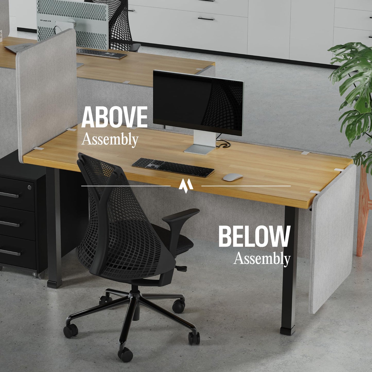 Universal Desk Privacy Panel – Heavy-Duty Desk Divider & Office Partition - Privacy Screen for Workspaces & Cubicles (1-Pack, 48" x 24")